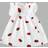 Shein Embroidered Strawberry Pattern Lace Trimmed Cap Sleeve Dress For Young Girls