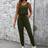 Shein Summer Sleeveless Solid Color Cinched Waist Jumpsuit For Casual Wear