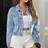 Shein Womens Plain Casual Long Sleeve Denim Jacket