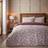 Catherine Lansfield Brushed Grace Floral Leaf Duvet Cover Red, Grey