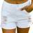 Shein Summer Casual Frayed Hem Solid Color Denim Shorts