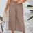 Shein Plus VacationSolid Color Textured LaceUp Cropped WideLeg Pants