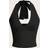 Shein Women Fashionable Solid Color Halter Neck VNeck Tank Top With Hollow Out Design