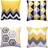 Shein pcs Geometric Pattern Set Peach Hidden Pillow Case Multicolour, Yellow (45x45cm)