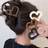 Shein 4 pieces of hair clips for women, medium 6 cm/2.36 inches, black, white, brown, heart-shaped, lightweight plastic material, versatile, high-quality elegant minimalist in solid colors, suitable for daily outings, casual, parties, commuting, vacations, face washing, makeup, outfit matching
