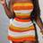 Shein Festival Style Womens Strapless Knit Crop Top And Mini Skirt Set With Ombre Ruffle Hem