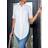 Shein Solid Color Short Sleeve Shirt With Split Hem And Curved Hemline