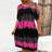 Shein Plus Round Neck Open Shoulder Short Color Block Dress Casual Daily Wear