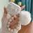 Shein Bow Transparent Diamond Shaped Earphone Case Pom Pom
