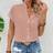 Shein Womens Solid Color VNeck Buttoned Front Short Sleeve Blouse