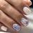 Shein 24pcs Short Square Fake Nails Cute Blue Flower And Press On Nails Kit 24-pack