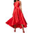 Coast Waterfall Skirt One Shoulder Gown - Red