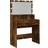 vidaXL LED Smoked Oak Sminkbord 41x80cm