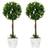 Homcom Potted Plants Ball White Artificial Plant 2pcs