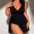 Shein Plus Womens Solid Color Casual Tankini Swimsuit For Vacation