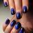Shein Fashionable 24pcs Blue & Black Gradient Luster Press-On Short Square Nails Daily Elegant Appearance Plus Jelly Gel Nail