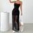 Shein Women's Fashionable Spaghetti Strap Mesh Split Dress