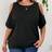Shein Womens Plus Casual Fit Casual Fashion Round Neck Black TShirt With Shoulder Cutout