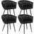 tectake Astano Black Kitchen Chair 75cm 4pcs