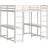 vidaXL Loft Bed with Desk and Ladder White Wood Pine