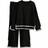 Shein Holiday Leisure Color-Blocking Edging Long Sleeve Top Long Pants Sweater Set