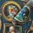Holden Noble regal victorian beasts frames leaves matte wallpaper 13791 blue