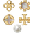 Tory Burch Kira Clover Stud Earring Set - Gold/Mother Of Pearl