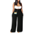 Shein Slayr Plus Size Front Tie Pleated Wide Leg Jumpsuit