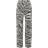 ROTATE Birger Christensen Printed Straight Jeans - Zebra/Bright White Comb