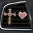 Shein 2pcs Diamond Heart Shaped Car Air Freshener Clip, Car Interior Decoration