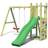 Shire Rumble Ridge Rock Wall Play Fort with Double Swing Natural Wood