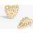MOOD Crystal Puffed Heart Statement Stud Earrings