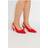 LTS Red Slingback Kitten Heel Court Shoes In Standard Fit Standard Tall Women's Heels Standard