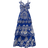 Farm Rio Richelieu Midi Dress - Blue Flower