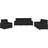 vidaXL 3201540 Black Sofa 198cm 3stk
