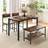 Dining Table Set With Storage Shelf Coffee Dining Set 70x110cm 4pcs