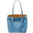 MCM Mini Himmel Shopper in Embossed Logo - Blue/Blue Heaven