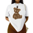 Shein Slayr Women's Cartoon Bear Printed T-Shirt