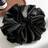 Shein 1pc Black Faux Silk Extra Large Scrunchie, Fluffy High Elasticity Soft Silky Texture Luxurious Casual Comfortable Versatile Hair Accessory For Women Scrunchies Hair Ties Scrunchy Hair Ties