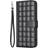 Checkered Faux Leather Flip Cover With Wallet and Strap for iPhone 16