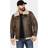 Classic Brown Leather Shearling Aviator Jacket