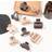 Shein 10 pcs Beige-Toned Matte Finish Flower & Wave & Half Circle & Square Crisscross Half Ponytail Hair Clips