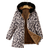 Shein Girls Leopard Print Hooded Multi-Pocket Fleece Lined Windbreaker