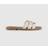 Office Womens Sorrento Gold Trim Slides White Leather