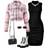 Shein 2pcs/Set Teen Girls Casual Simple Plaid Shirt & Round Neck Sleeveless Dress Set