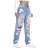 Shein Ezwear Ripped Detail Boyfriend Jeans