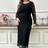 Shein Plus Contrast Mesh Round Neck Long Sleeve Slimming Elegant Dress, For Casual Daily/Holiday/Evening Parties/Wedding Guest