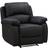 Milano Leather Manual Recliner Black Armchair 103cm
