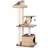 Costway Cattail Cat Tower with Sisal Scratching Posts Perch Condo and Dangling Ball