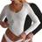 Shein Womens Solid VNeck Long Sleeve Minimalist TShirt Casual Daily Wear